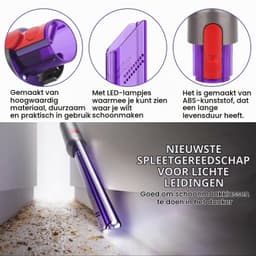 Kierenzuigmond met LED - Smal - Voor Dyson V7 V8 V10 V11 V15 — thumbnail 4