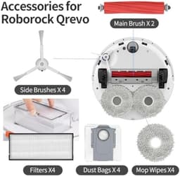 PromoHome Accessoireset geschkt voor Roborock Q Revo robotstofzuiger - Complete Onderdelenverzameling met Filters en Doeken — thumbnail 5