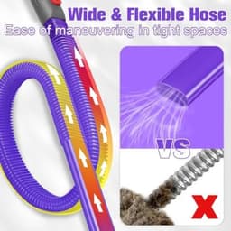 PromoHome Universeel Flexibel Spleetmondstuk Geschikt voor Dyson V15 V12 V11 V10 V8 V7 V6 - Lange 81 cm Flexibele Zuigmond voor Meubels, Auto's en Nauwe Ruimtes - Inclusief 2 Adapters — thumbnail 4