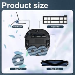 Set van 18 accessoires geschikt voor de Eufy X10 Pro Omni robotstofzuiger: inclusief 1 rolborstel, 2 filters, 6 dweilpads, 4 zijborstels, 4 stofzakken en 1 reinigingsborstel voor optimale reinigingsprestaties. — thumbnail 4