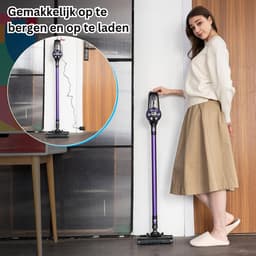 White-Label® Stofzuiger Zonder Zak - Steelstofzuiger Draadloos - Steelstofzuigers - Stofzuigers - Vacuum Cleaner - Paars en Wit — thumbnail 4
