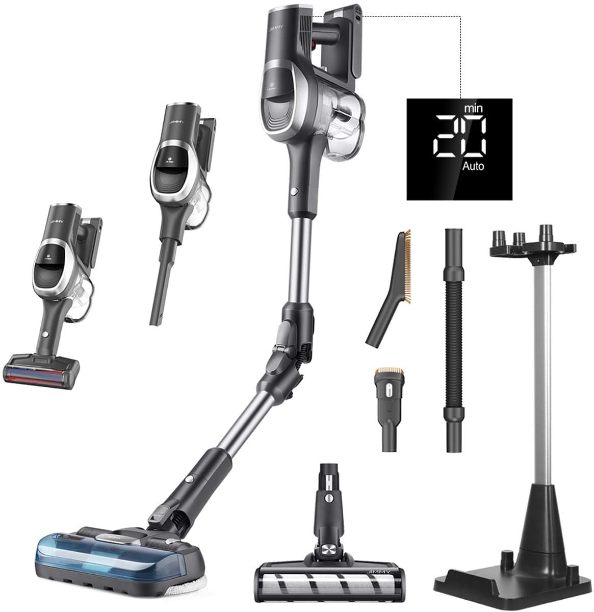 JIMMY JV9 Pro Aqua Cordless Vacuum Cleaner - 160AW Suction Wet and Dry Cleaning 45min Runtime HEPA Filter LED Display — afbeelding 1