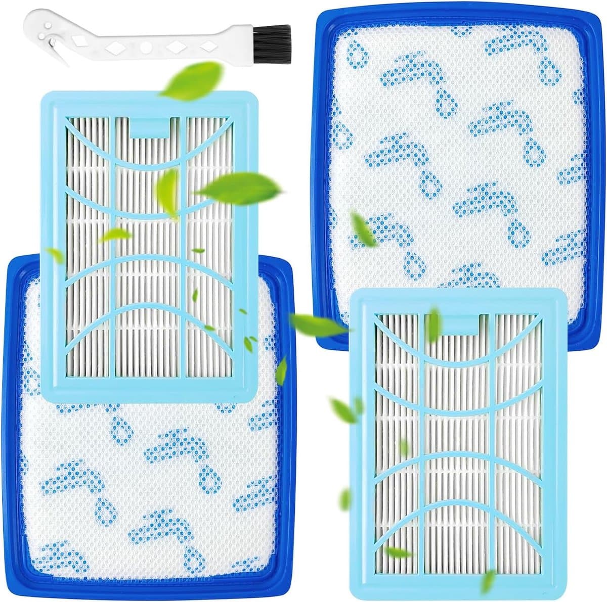 2 x Filter set - Geschikt voor Philips PowerPro Expert - Vervangt Stofzuigerfilter FC9732 - FC9728 - FC9735 - Motorfilter & uitblaasfilter - Stofzuiger onderdelen — afbeelding 1