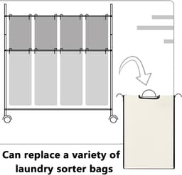 Wassorteerder Zakken - Wasopslag Organizer - Huishoudelijk Gebruik - Waterdicht Oxford Materiaal - 3476 x 2165 cm - Beige — thumbnail 1
