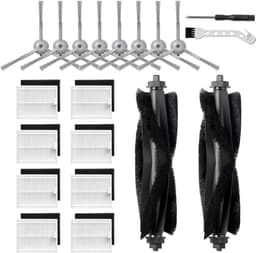 20 Stuks Reserveonderdelen Geschikt voor Eufy L50/ L60/ L50 SES/ L60 SES Stofzuigerrobot, Vervangende Accessoireset met 2 Hoofdborstels, 8 Zijborstels, 8 Filters, 1 Reinigingsborstel, 1 Schroevendraaier — thumbnail 1
