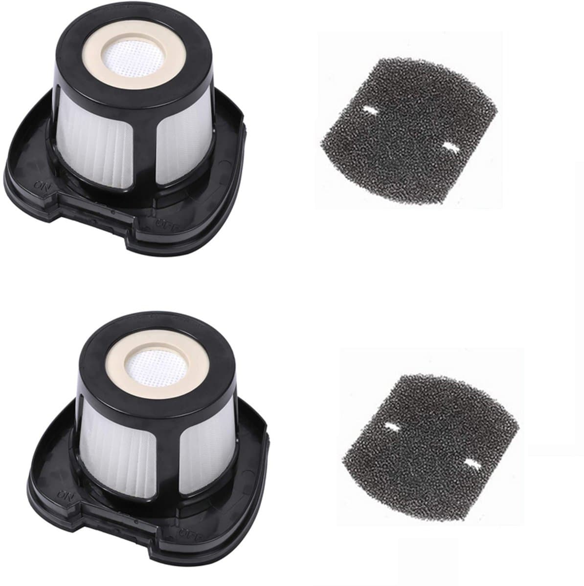 Pet Hair Eraser Filter Vervangingsfilter - geschikt voor Bissell Pet Hair Eraser - Handstofzuiger 2284W 2390 2389 2390A, vergelijkbaar met onderdeelnummer 1614212, 1614203 en 1614204, - 2 Filters + 2 Spons — afbeelding 1