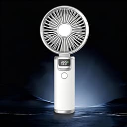 Handheld windturbineventilator - oplaadbaar - hoge snelheid - ideaal voor onderweg - SnelShoppen — thumbnail 1