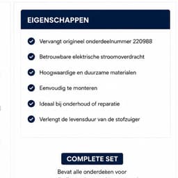 SQOON® Sleepcontact / Veercontact geschikt voor Numatic HVR200 – Set – Vervanger voor 220988 — thumbnail 2