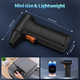 Elektrische Bladblazer - Luchtblazer Stofverwijderaar - Apparaten Reinigen - Krachtige 110.000 RPM - 2600mAh Batterij - Zwart — thumbnail 3
