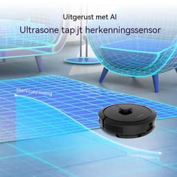 Robotstofzuiger Met Dweilfunctie - Zelfledigende Robotstofzuiger - 6500 Pa - LDS LiDAR Navigatie - Leegstation 3 L - App & Spraakbediening - 35,3x35x9,88 cm — thumbnail 2