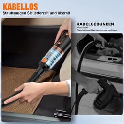 Handstofzuiger Draadloos 30000Pa – 4-in-1 Autostofzuiger – HEPA Filter – 40 Min Batterijduur — thumbnail 5