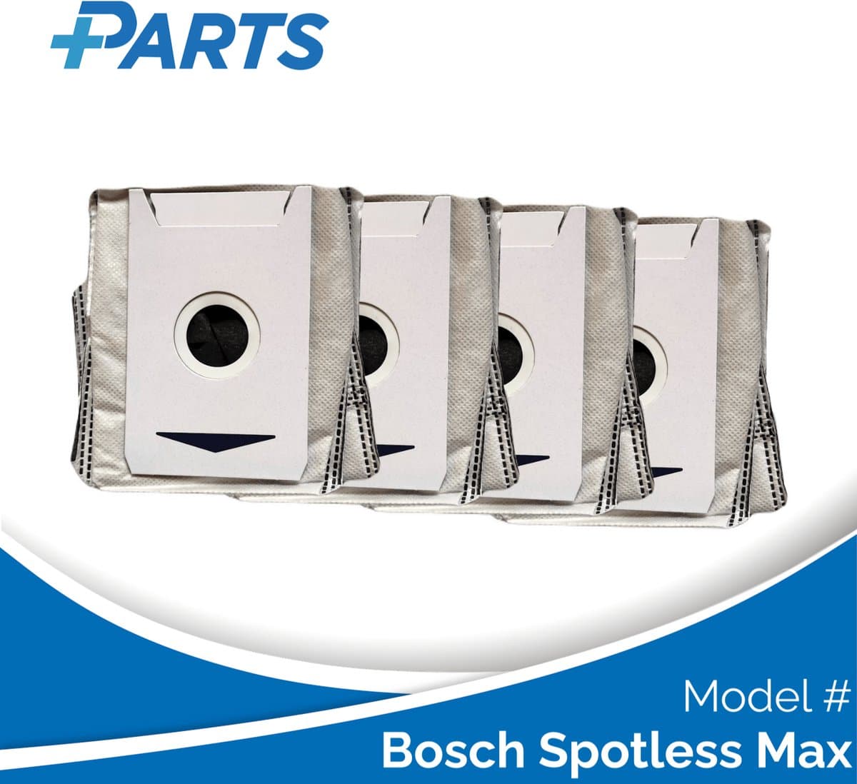 Bosch Spotless Max Stofzakken (4 Stuks, Plus.Parts® alternatief voor BHZRDBAB) — afbeelding 1