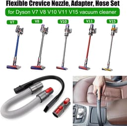 Dailygoods - Flexibel spleetmondstuk - Adapter en slang voor Dyson - Grijs - Stofzuiger accessoires - Hoogwaardige kwaliteit - Geschikt voor V7 V8 V10... — thumbnail 4