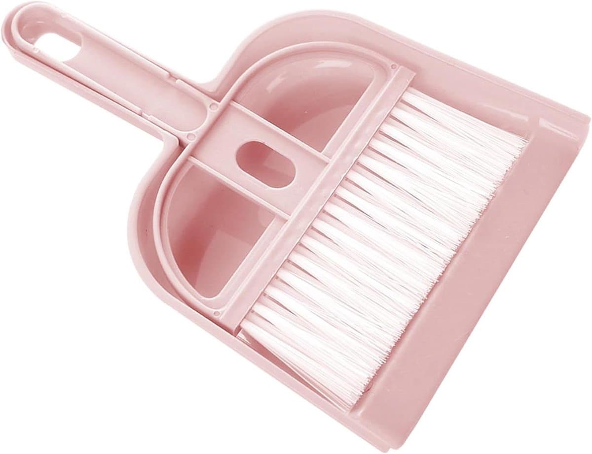 Handstoffer en Blikset - Mini Bezem - Snel Schoonmaken - Elastische Borstelharen - 20 x 13 x 3 cm — afbeelding 1