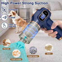 Elektrische draadloze kruimelstofzuiger en ventilator - 2-in-1 handstofzuiger - mini-handstofzuiger - draagbaar en krachtig - kleine machine - tx Air Duster Pro Professional - 3000 mAh — thumbnail 2