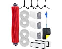 Geschikt Voor zes maanden 17 stuks reserveonderdelen set geschikt voor Roborock Q Revo stofzuiger accessoires kit: 1 hoofdborstel, 4 schoonmaakdoeken, 4 zwarte zijborstels, 2 HEPA-filters, 3 stofzuigerzakken