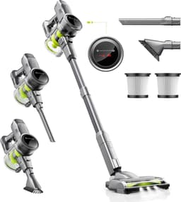 26Kpa Draadloze Steelstofzuiger met Borstelloze Motor - 40Min Afneembare Batterij - LED Display - 6 in 1 Lichtgewicht Stofzuiger voor Huisdierhaar - Tapijt Auto Vloer — thumbnail 1