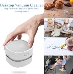 Mini Stofzuiger - Desktop Reiniger - Bureau Opruimen - Hoge Zuigkracht - AA Batterijen - Zwart — thumbnail 5