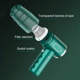 Draagbare Kruimeldief - Draadloos Handstofzuiger - Auto Reinigen - Compact Ontwerp - Mini Formaat - Zwart — thumbnail 4
