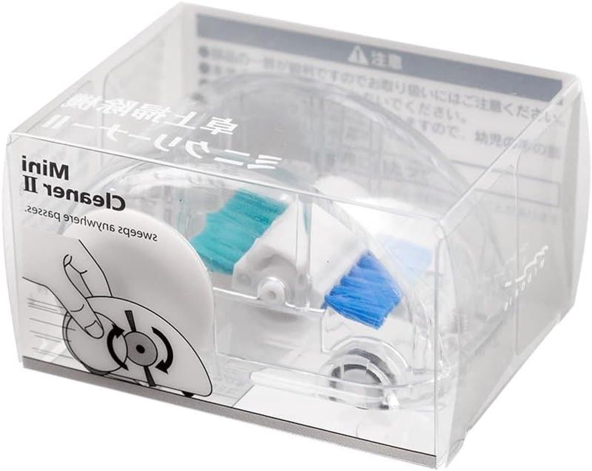 Mini Bureau Cleaner - Tafelstof Verzamelaar - Bureau Opruimen - Zelfaanzuigende Borstels - 3.5 x 4.8 x 6 cm - Transparant — afbeelding 1