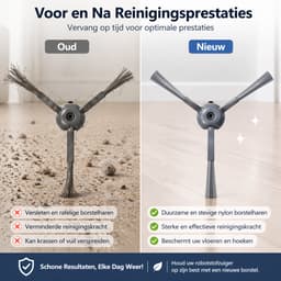 4x Zijborstel set geschikt voor Eufy Clean G50 / G50 Hybrid / L50 / L50 SES / L60 / L60 Hybrid — thumbnail 2