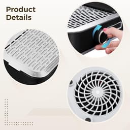 Nail Dust Collector - Nagelstofzuiger Nagelventilator - Nagelstof Afzuigen - Oplaadbaar Draagbaar - 32 x 195 x 95 cm - Zwart — thumbnail 4