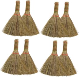 Keukenreiniging Bezem - Handveger Stoffer - Kleine Tafels Schoonmaken - Natuurlijk Miscanthus Materiaal - 8 Stuks - Zoals Afgebeeld — thumbnail 1