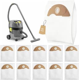 10 stuks compatibele stofzuigerzakken voor nat- en droogstofzuigers, witte vliesfilterzakken, vervangingsaccessoires voor Kärcher NT 22/1 Ap L en NT 22/1 Ap Te L, 42 x 48 cm — thumbnail 5