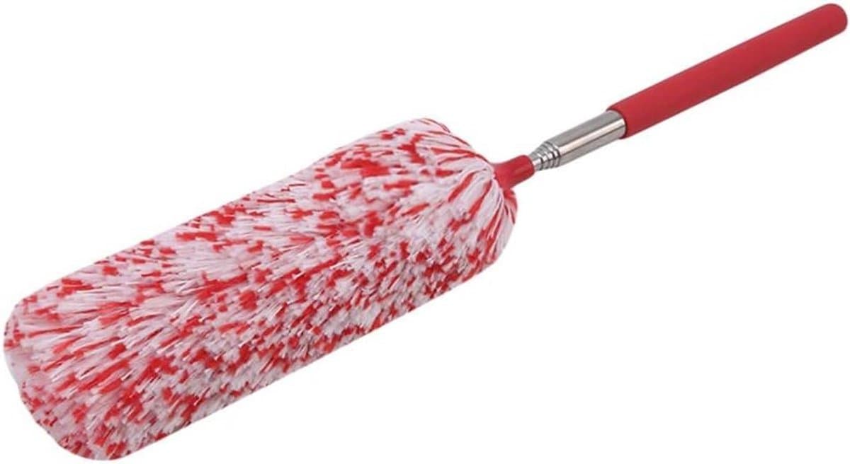 Microvezel Stoffer - Stofwisser Plafond - Hoge Oppervlakken Reinigen - Uitschuifbaar Handvat - 32-80cm - Rood — afbeelding 1