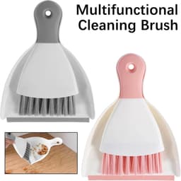 Mini bezem en veger - Kleine schoonmaakset - Bureau reinigen - Compact en draagbaar - 21 cm lengte - Groen — thumbnail 3