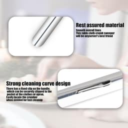 Kruimelvegers 6 Stuks - Tafelkruimel Schraper - Snel Tafel Schoonmaken - Met Zakclip - Aluminium Constructie - Zilverkleurig — thumbnail 4