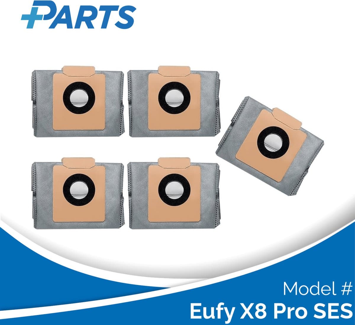 Eufy X8 Pro SES Stofzakken (5 Stuks, Plus.Parts® alternatief voor T29F70A2) — afbeelding 1
