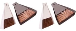 Mini Bezem Stoffer Set - Desktop Reiniger - Kleine Oppervlakken Schoonmaken - Compact Formaat - 17x15cm - Beige Koffie — thumbnail 1