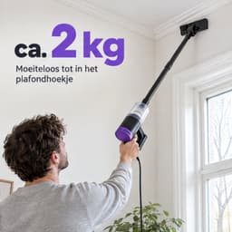 Cheqo® Steelstofzuiger met Snoer - 2 in 1 Stofzuiger en Kruimeldief - Handstofzuiger - Kruimelzuiger - Stofzuiger zonder Zak - Zakloze Cycloon Stofzuiger - Staande Lichtgewicht Stofzuiger voor Huisdieren en Dierenharen - met HEPA Filter — thumbnail 4