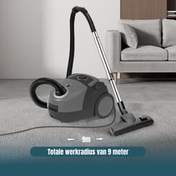 Levo® Steelstofzuiger met Snoer - Steelstofzuiger - Stofzuiger - Zwart/Paars - 33 x 25 x 42 cm — thumbnail 3