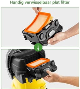 GELLDG 3 stuks stofzuigerfilters - Vervangend plat geplooid filter - Geschikt voor Karcher MV4 MV5 MV6 WD4 WD5 WD6, WD4P WD5P WD6P nat- en droogstofzuigers — thumbnail 4