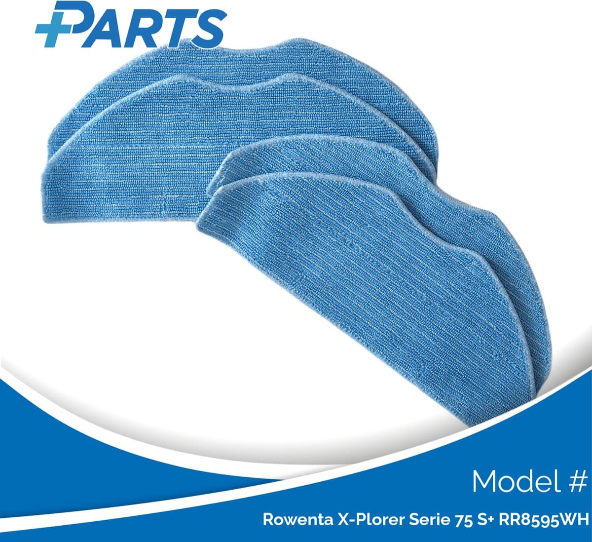 Rowenta X-Plorer Serie 75 S+ RR8595WH Dweilpads (4 Stuks, Plus.Parts® alternatief voor ZR185001) — afbeelding 1