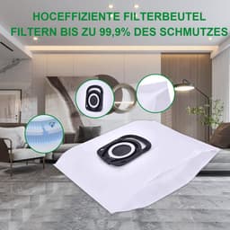 Stofzuigerzakken geschikt voor Rowenta Hygiene+ ZR200520 & ZR200720 - 10 Stuks - Voor Silence Force, Compact Power & X-Trem Power - 99,99% Filtratie - Microvezel — thumbnail 5