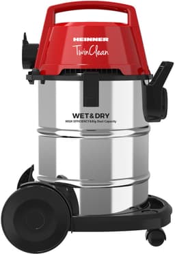 Heinner TwinClean Nat- en Droogzuiger 1400 W – Blaasfunctie – 21 L Capaciteit – 6 L Stofzak – RVS Reservoir – HEPA-filter – RVS/Zwart — thumbnail 2