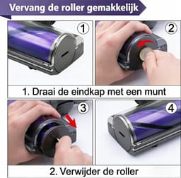 Stofzuigerborstel - Aangedreven Zuigmond Geschikt voor Dyson Steelstofzuiger V8,V10,V11,V15,G5 - Turbo Borstel - Vloerzuigmond - Blauw — thumbnail 2