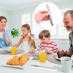 Kruimelverwijderaar Roestvrijstaal - Tafelreiniger Eten - Snel Tafel Schoon - Gebogen Rand Clip - Compact Lichtgewicht — thumbnail 2