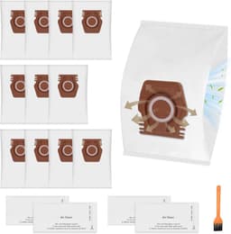 15 stuks - Erbij betrekken12 stofzakken - 2 sets filterkatoen en een borstel - compatibel met Miele Hoover Pure CO-stofzuigerzakken voor Guard M1 S8380 Flex Parquet Silence Performance Cat & Dog-serie — thumbnail 1