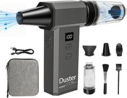 2-in-1 Elektrische Luchtblazer en Mini Stofzuiger - 180000 RPM Hogedruk Luchtstroom - 100 Niveaus Instelbaar - LED Display - 8000mAh Accu - Draagbare Air Duster voor PC Auto en Huishouding — thumbnail 1
