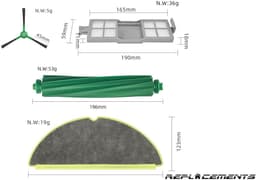Replacements®Onderdelen set geschikt voor - Irobot Combo 205 - 7 Delig — thumbnail 3