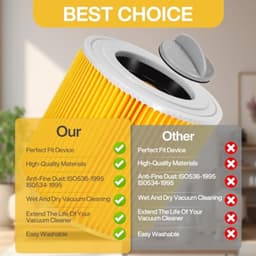 3 Patroonfilters Geschikt voor Kärcher Stofzuigers, Patroonfilter voor [WD3, WD2, WD1, MV3, MV2, A, K, KNT, NT, SE, VC] - Vervangt 6.414-552.0, 6.414-772.0 — thumbnail 2