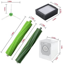 Geschikt voor accessoires voor iRobot Roomba i7 i7+ i3 E5 i3+ i4 i6 i6+ i8 i8+ robotstofzuigers – Compatibel met i7 i8 i6 i5 i4 i3 i1 E5 E6 J5 J6 J7 J8 J9 Plus – 3 HEPA Filters – 3 Zijborstels – 2 Rubberen Hoofdborstels – Vervangende Onderdelen Set — thumbnail 4