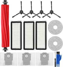 PolkaHome® Accessoires Vervangende geschikt voor Roborock Q Revo S, Qrevo Pro, Qrevo Plus Robotstofzuiger. 1 Hoofdborstel, 4 zijborstels, 4 HEPA-Filters, 4 Reinigingsdoeken, 4 Stofzakken — thumbnail 1