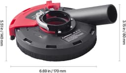 Stofafzuigkap voor Haakse Slijper 100-125 Mm, Met 6 Klemringen en Stofzuigeraansluiting - Perfect voor Hout, Beton en Steen — thumbnail 5