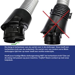 Multaparts® stofzuigerslang geschikt voor Miele C3, S6 & S8 series | 1.9 meter lengte | Met stofzuiger wartel en bevestiging voor pistoolgreep | Alternatief voor Miele 7863555, 10563760, 7461615 & 10721260 — thumbnail 3