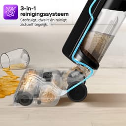 Turbotronic AIV8 Draadloze Vloerreiniger - Steelstofzuiger Met Dweilfunctie - Zelfreinigend - Stofzuigt en dweilt - Nat Droog Stofzuiger - Elektrische Dweil - Zwart — thumbnail 4